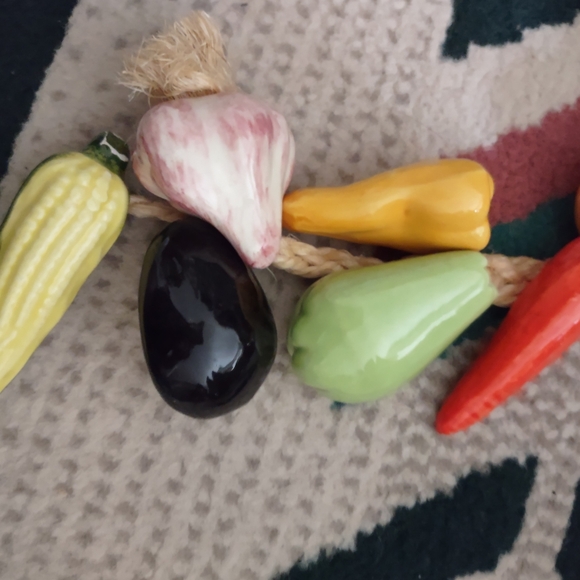 Ceramic Vegetables on a Rope - Picture 4 of 5